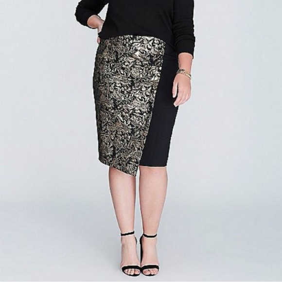 Lane Bryant Dresses & Skirts - SALE -- Brocade Metallic Knit Pencil Skirt (NWT)